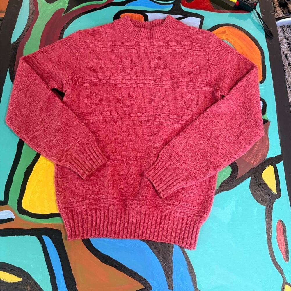 Vintage 90s Reddish Pink Knit Sweater Gilmore Girls Preppy Girly
